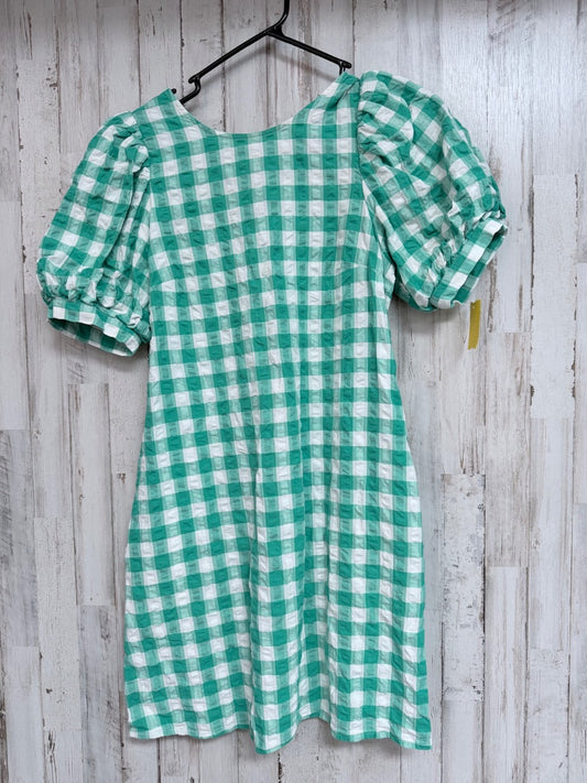 KELLY GREEN A NEW DAY GINGHAM PUFF SLEEVE TOP, LADIES S