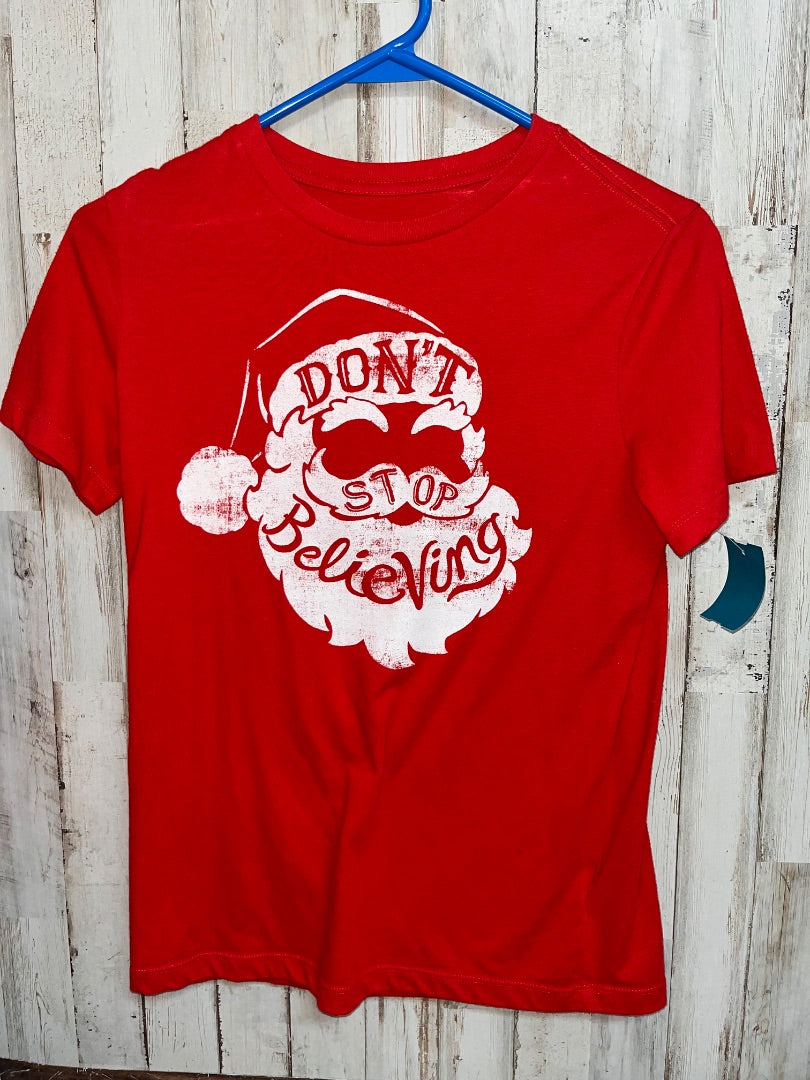RED OLD NAVY DONT STOP BELIEVING TEE, GIRL 10/12