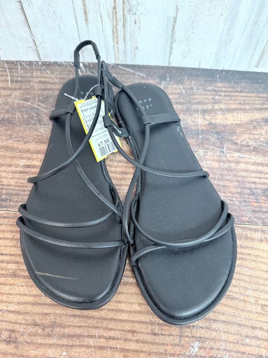 BLACK A NEW DAY STRAP SANDALS, SHOES A7