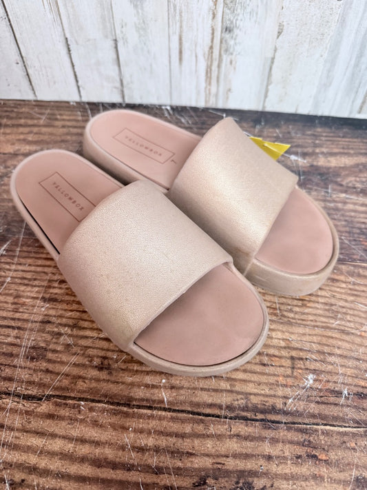 BRONZE YELLOWBOX RUBBER SLIDES, SHOES A7