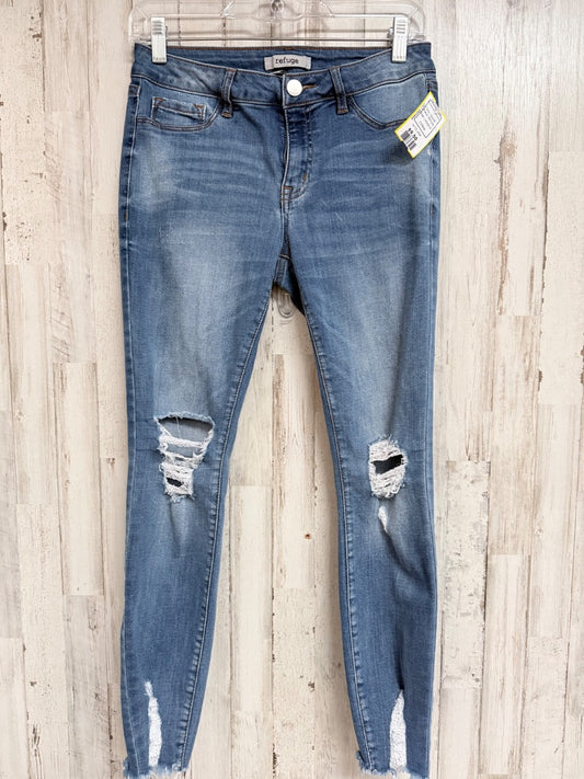 DENIM REFUGE SZ 8 DISTRESSED SKINNIES, LADIES M