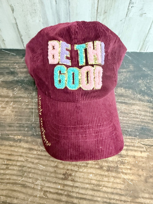 MAROON SIMPLY SOUTHERN BE THE GOOD PATCH CAP, LADIES