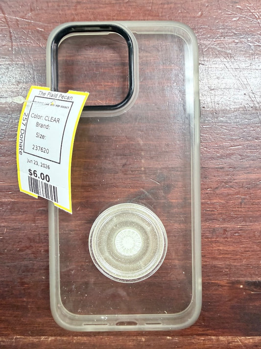 CLEAR  HARD PHONE CASE WITH POP SOCKET