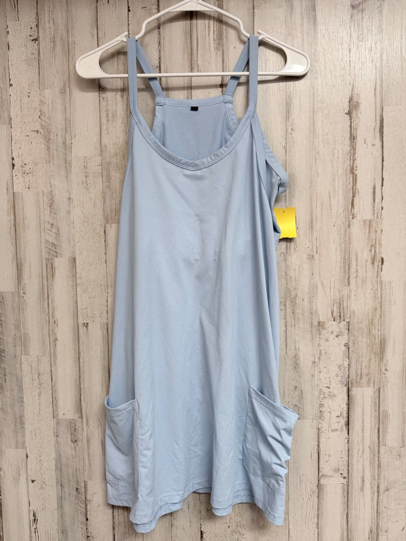LT BLUE  POCKET TANK DRESS, LADIES M
