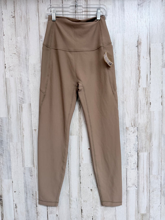 TAN LULULEMON SZ8 RIBBED LEGGINGS, LADIES M