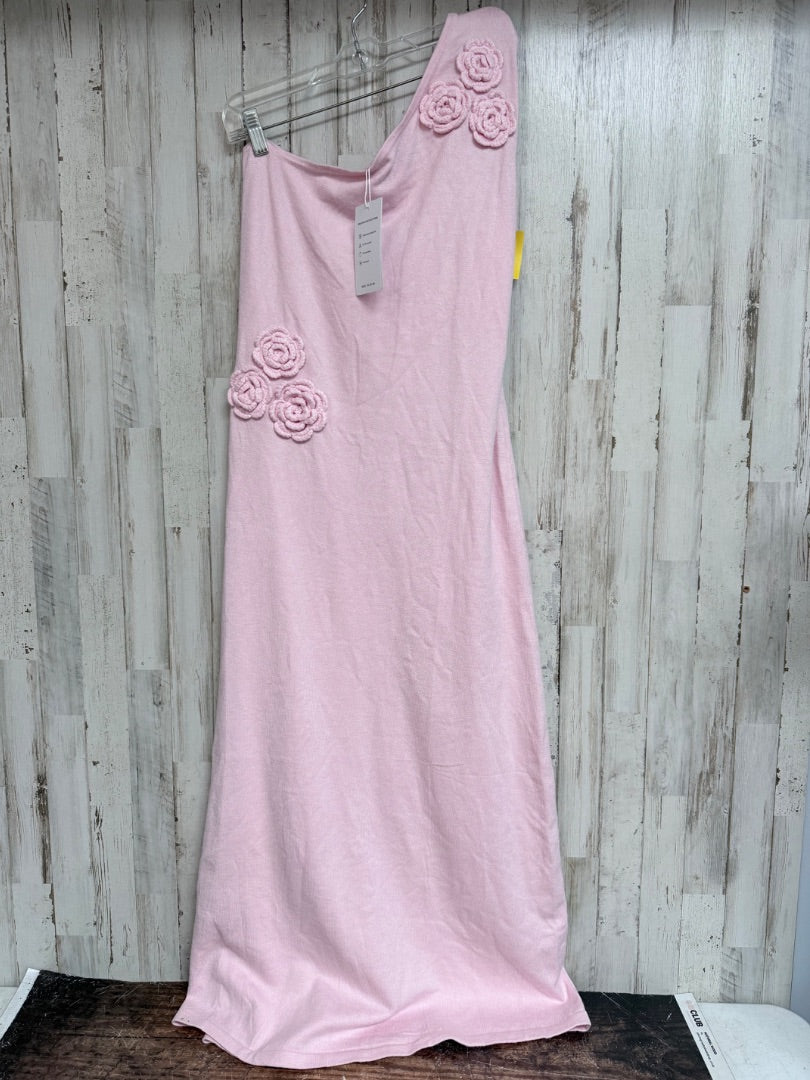 LT PINK ZESICA KNIT FLOWER MAXI, LADIES L