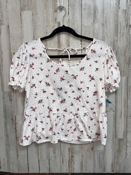 WHITE A BYER FLORAL DOT TIER TOP, LADIES S