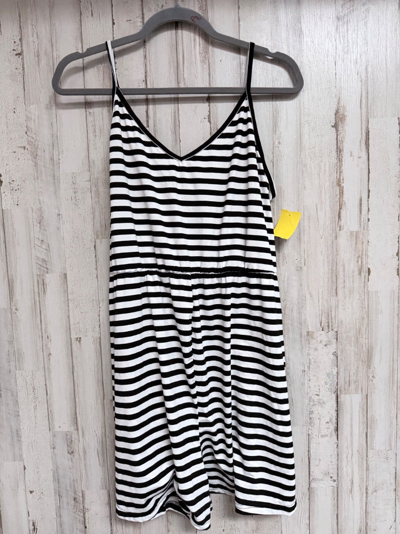 BLACK/WHITE SHEIN STRIPE ROMPER, LADIES XL