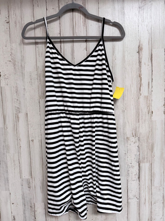 BLACK/WHITE SHEIN STRIPE ROMPER, LADIES XL
