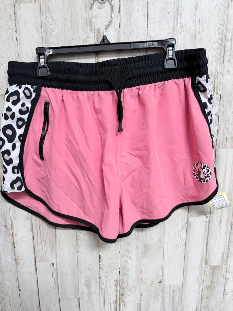 PINK/BLACK BUCCEES ATHLETIC SHORTS, LADIES XL