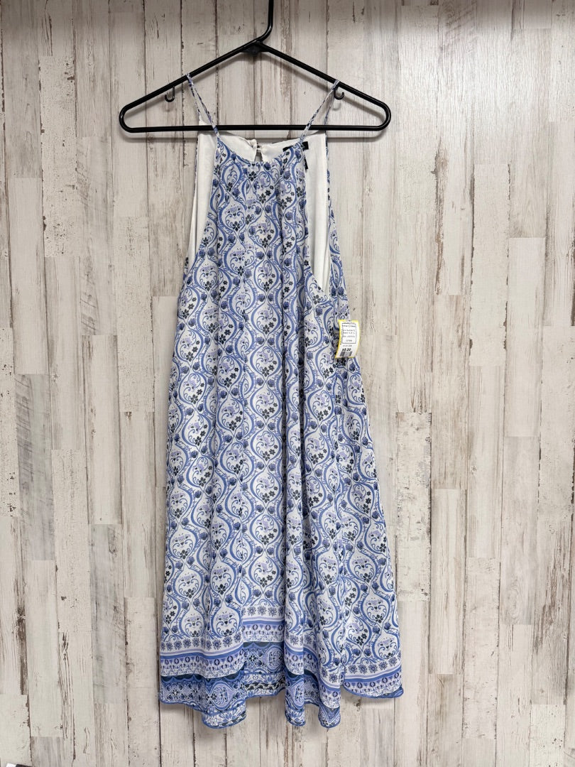 BLUE/WHITE RUE 21 PRINTED TANK DRESS, LADIES XL