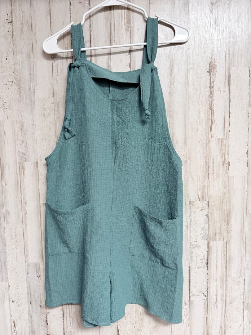 TEAL EMERY ROSE TEXTURED POCKET ROMPER, LADIES L