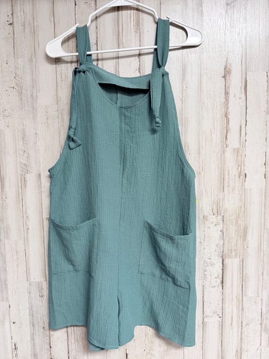 TEAL EMERY ROSE TEXTURED POCKET ROMPER, LADIES L