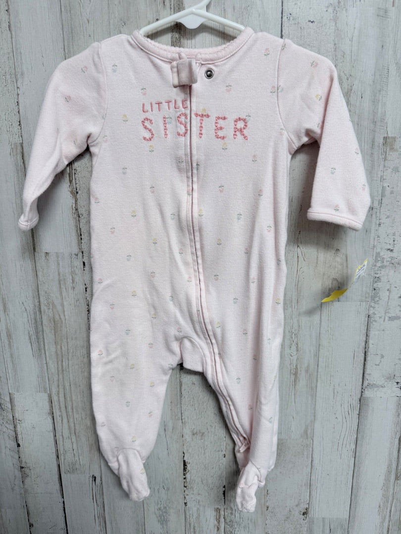 PINK CARTERS LITTLE SISTER SLEEPER, GIRLS 3/6M