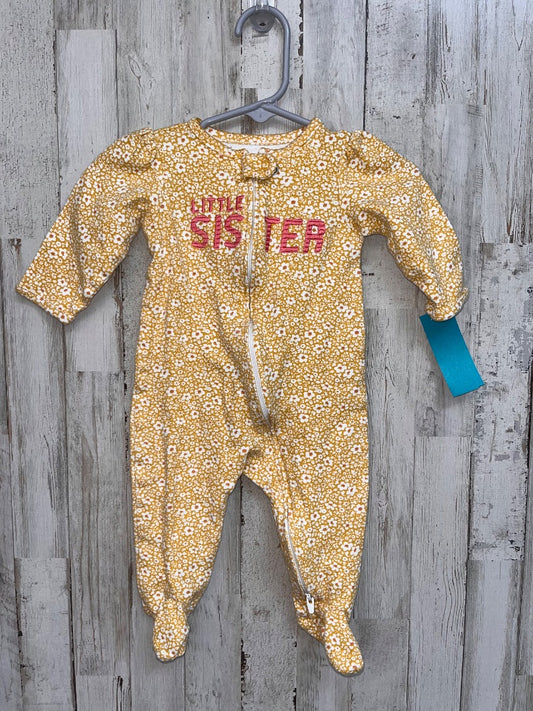 yellow CARTERS GIRL'S 3/6M YELLOW LITTLE SISTER SLEEPER, GIRLS 3/6M