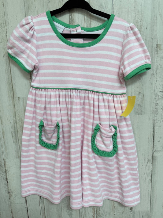 PINK SQUIGGLES STRIPE POCKET DRESS, GIRLS 3T