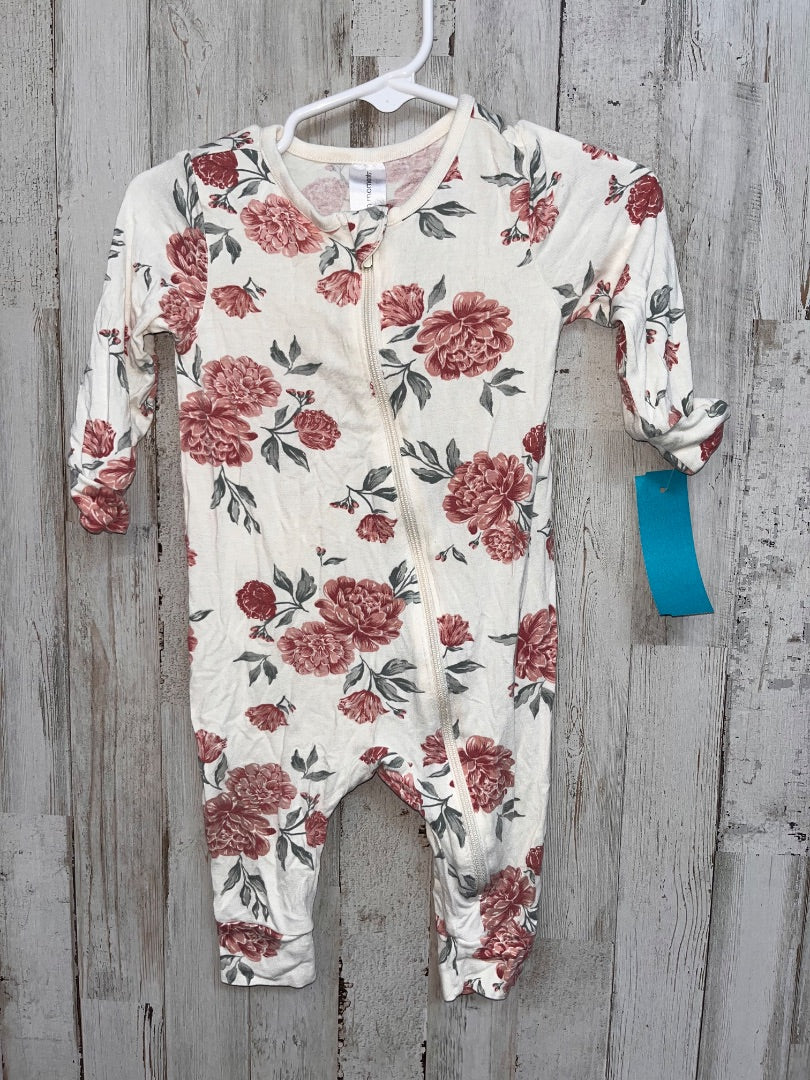 IVORY MODERN MOMENTS FLORAL SOFT SLEEPER, GIRL 6-9M