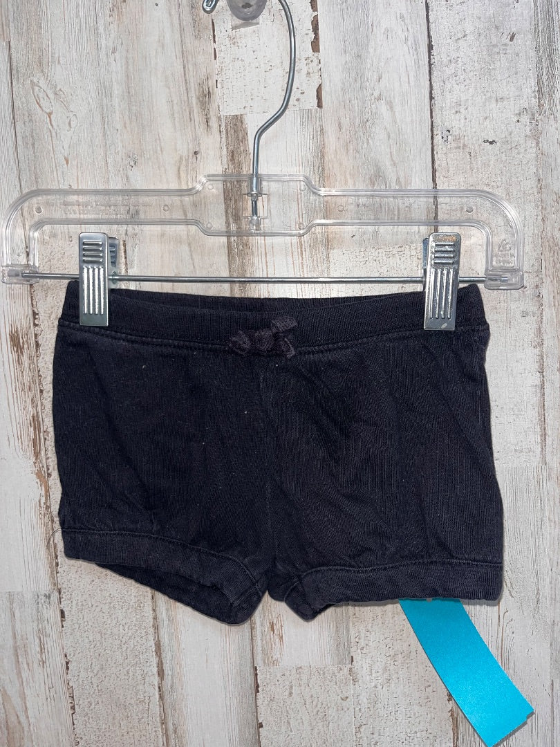 BLACK OKIE DOKIE COTTON SHORTS, GIRL 6-9M