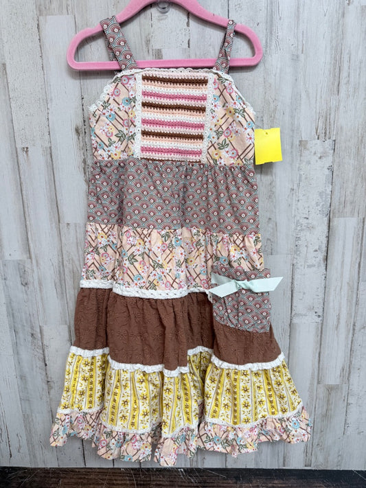 BROWN MATILDA JANE PRINTED TIER DRESS, GIRLS 4T