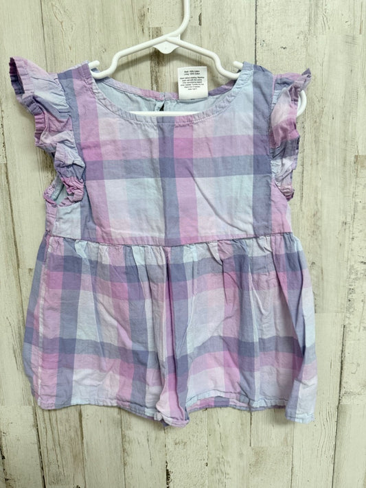 PURPLE JUMPING BEANS PLAID TOP, GIRLS 4T