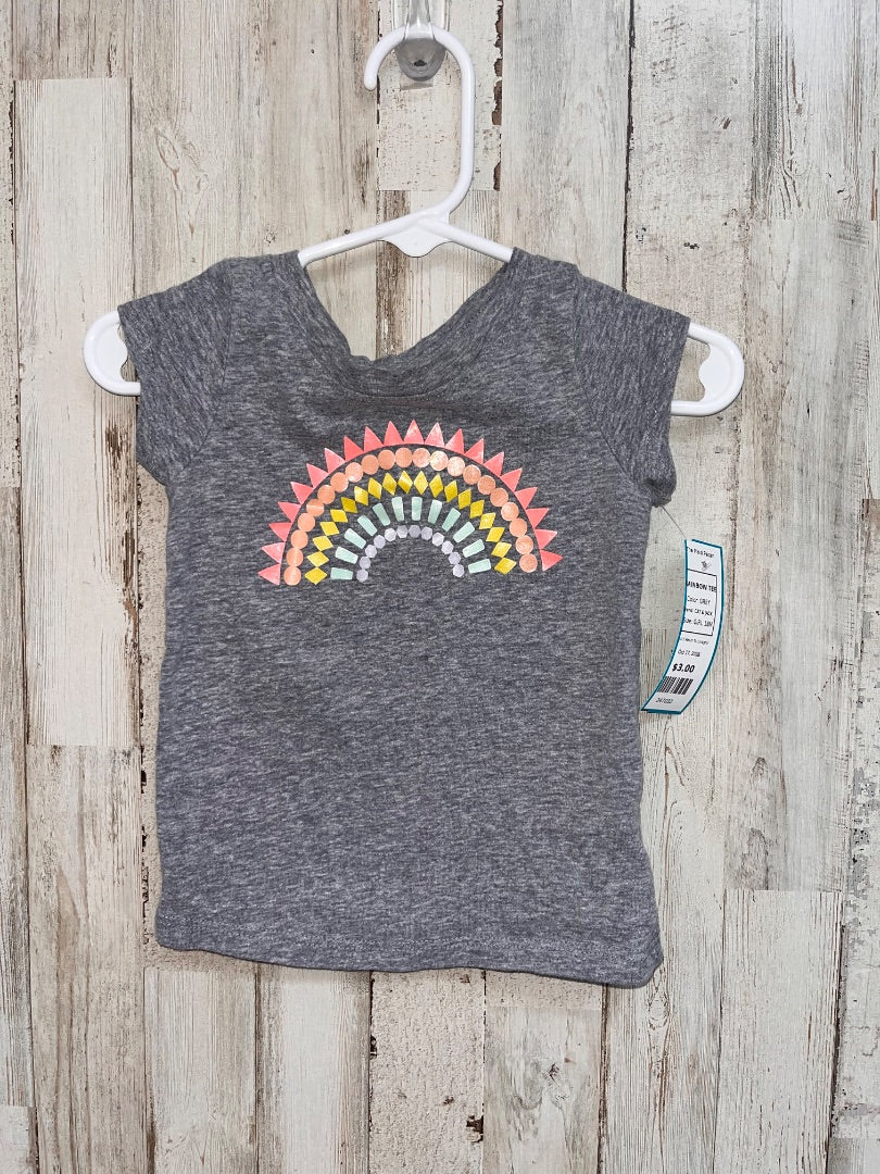 GREY CAT & JACK RAINBOW TEE, GIRL 18M