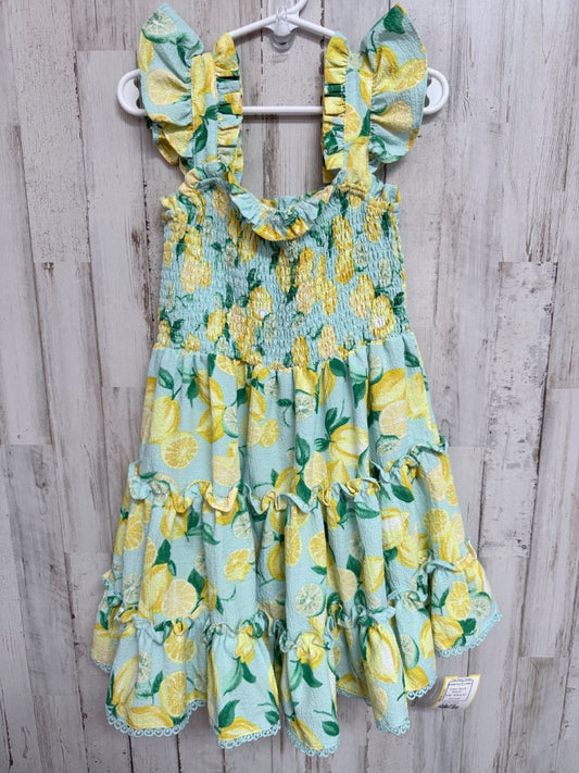 BLUE  LEMON FLORAL DRESS, GIRLS 4T