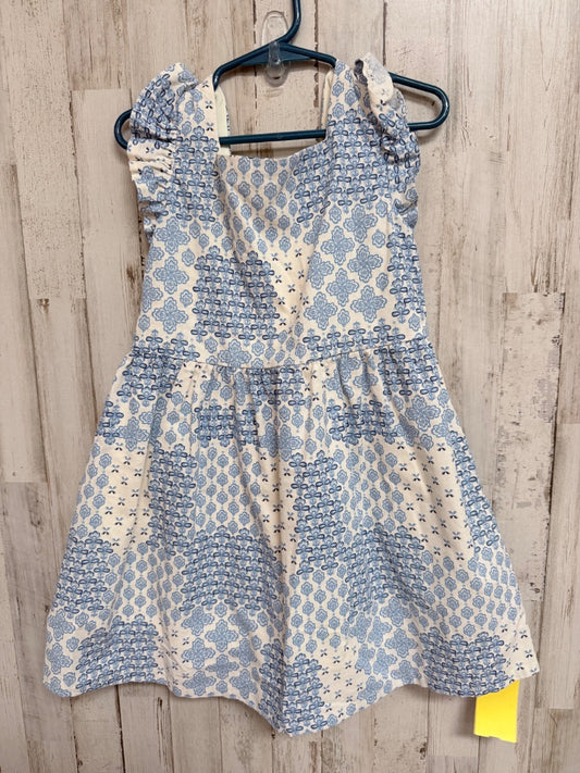 BLUE/WHITE  PRINTED DRESS, GIRLS 5T