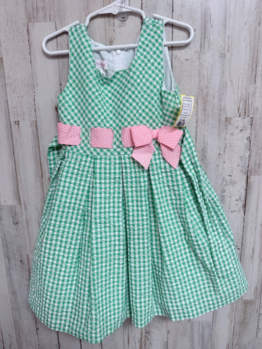 GREEN RARE EDITIONS PLAID BOW DRESS, GIRLS 5