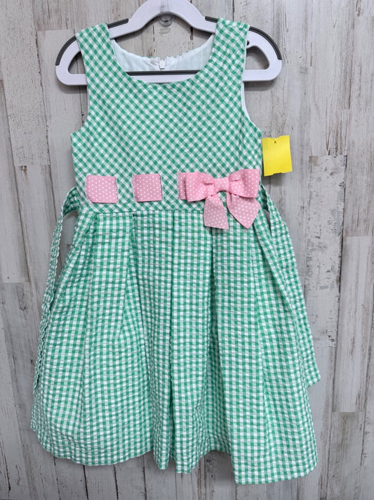 GREEN BONNIE JEAN PLAID BOW DRESS, GIRLS 6
