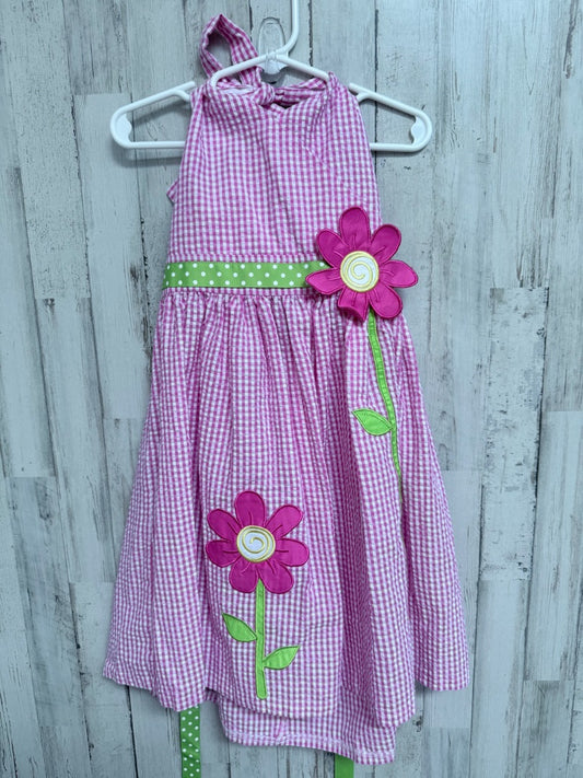 PINK RARE EDITIONS SEERSUCKER FLOWER DRESS, GIRLS 6