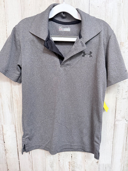 GREY UNDER ARMOUR POLO, BOYS 7