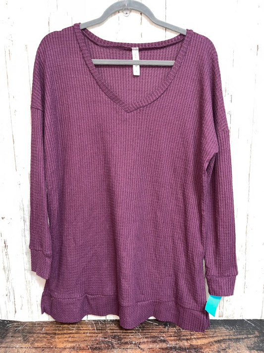 PLUM ZENANA WAFFLE KNIT TOP, LADIES S
