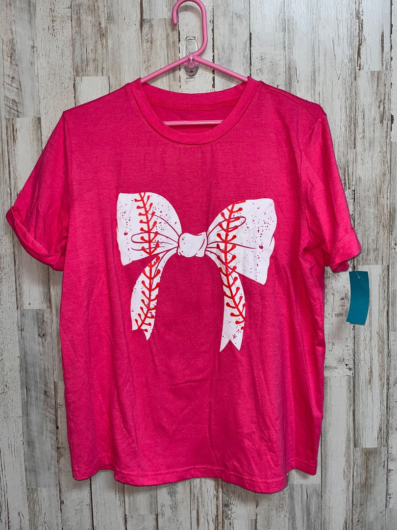 PINK SHEIN BASEBALL BOW TEE, LADIES S