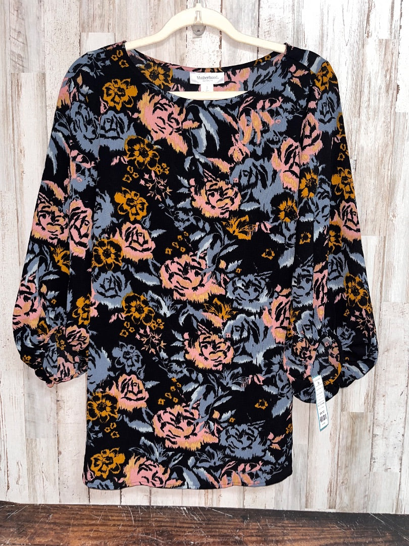 BLACK MOTHERHOOD FLORAL MATIERNITY TOP, LADIES S MATERNITY