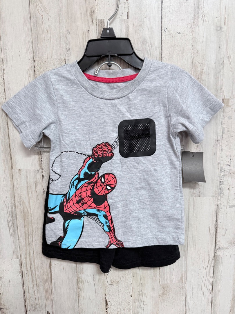 GREY MARVEL SPIDERMAN 2PC SET, BOYS 12M