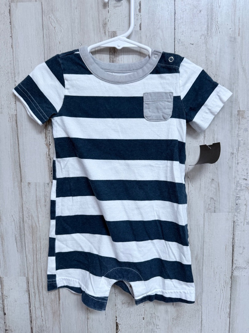 NAVY/WHITE WONDER NATION STRIPE ROMPER, BOYS 18M