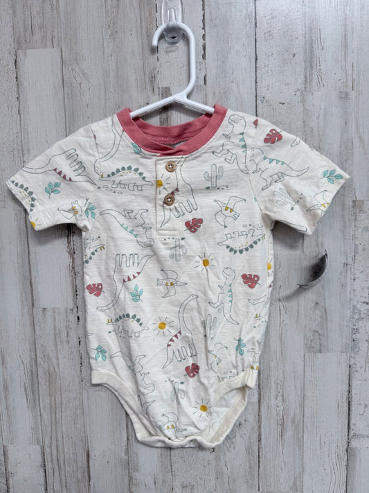 BEIGE GARANIMALS DINO ONESIE, BOYS 18M