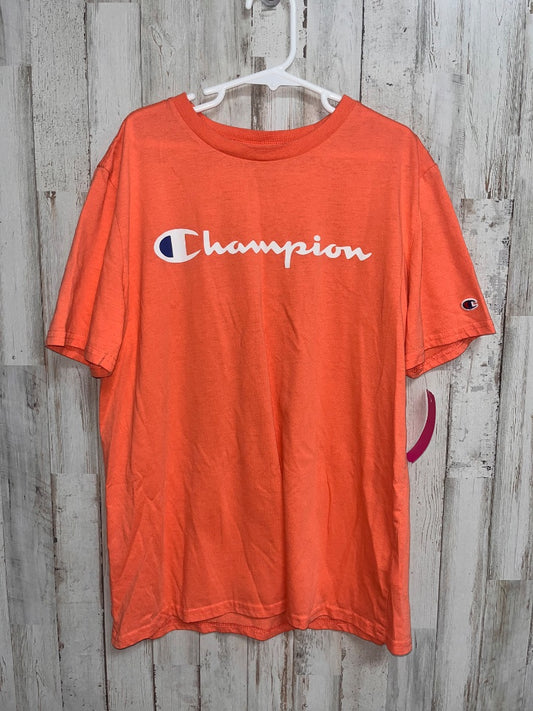 ORANGE CHAMPION LOGO TEE, BOYS 14/16