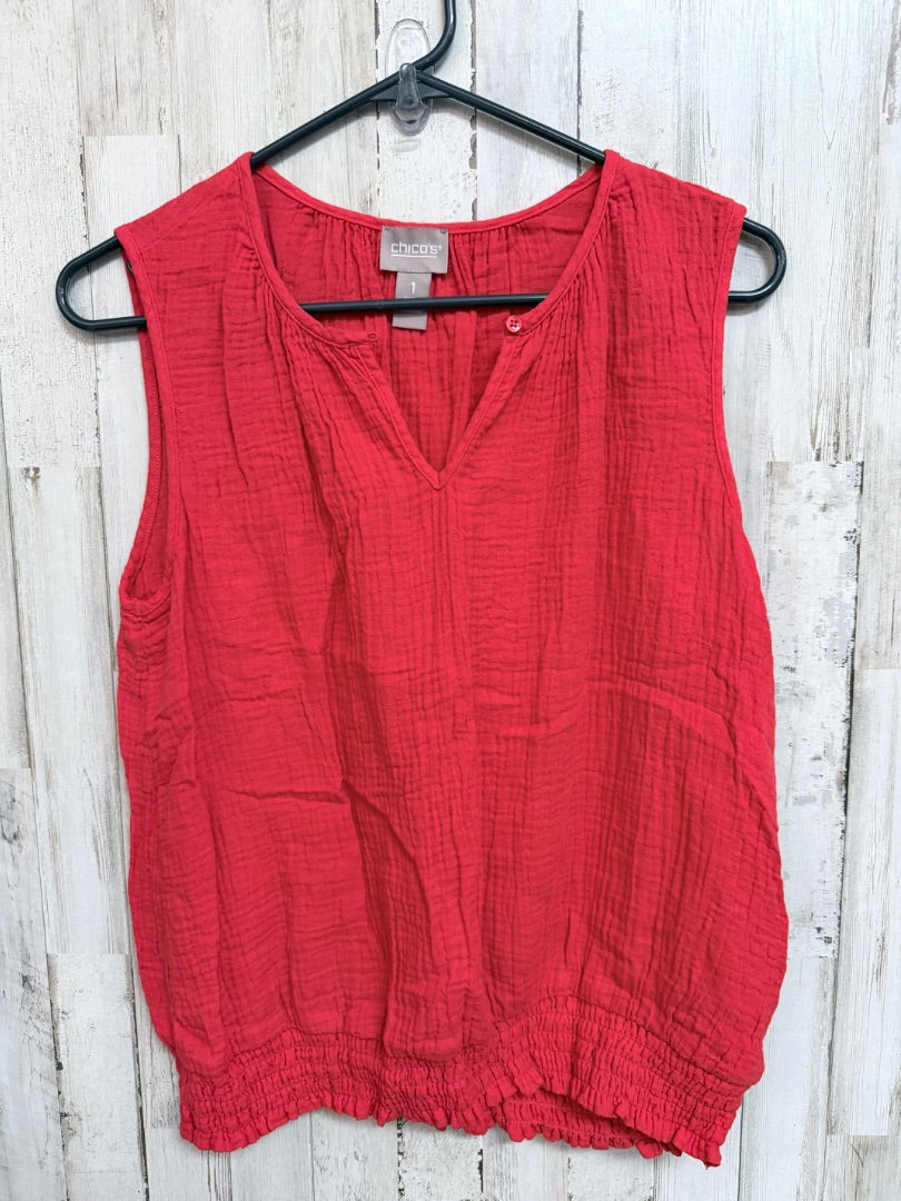 RED CHICOS MUSLIN SMOCK TANK, LADIES 1X