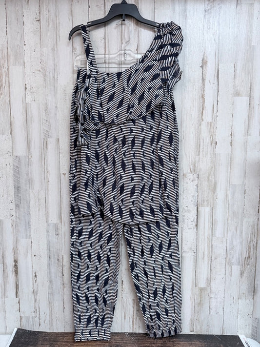NAVY/EBIEGE JADE PRINTED 2PC SET, LADIES S