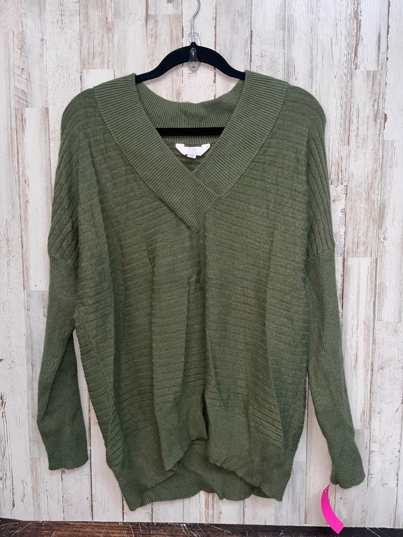 OLIVE TIME AND TRU RIBBED KNIT V NECK SWEATER, LADIES S