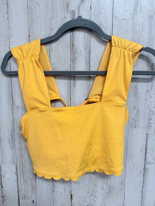 ORANGE FREE PEOPLE SCALLOP CROP TANK, LADIES M