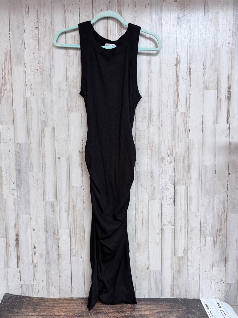 BLACK MICHAEL STARS RIBBED CINCH MAXI DRESS, LADIES M