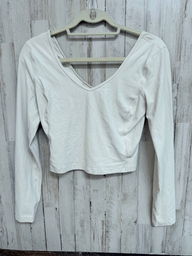 CREAM LULULEMON CROPPED LONG SLEEVE, LADIES L