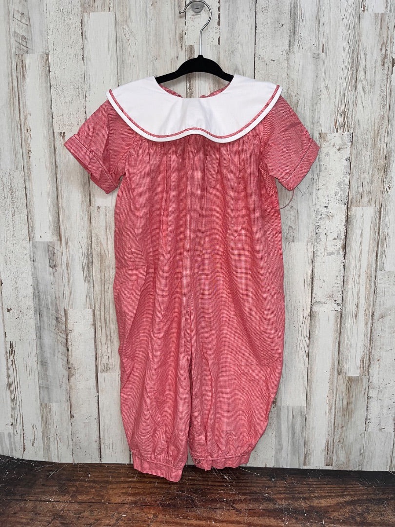 RED REMEMBER NGUYEN PLAID BUBBLE ROMPER, BOY 24M