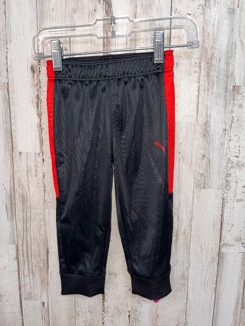 BLACK/RED PUMA DRY FIT JOGGERS, BOY 18M