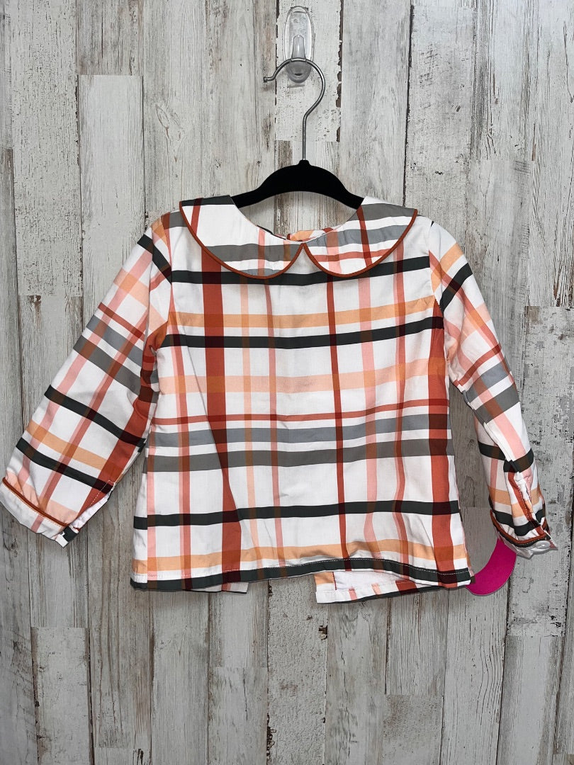 IVORY BUSY BEE SMOCKS PLAID COLLAR TOP, BOY 2T