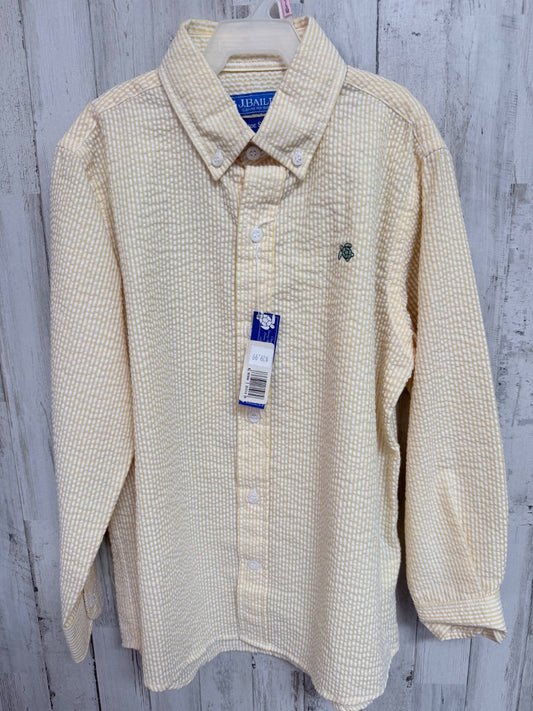 YELLOW J.BAILEY SEERSUCKER BUTTON UP, BOYS 6