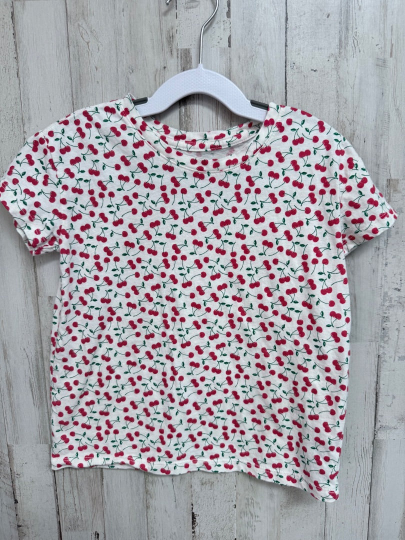 WHITE OLD NAVY CHERRY TEE, GIRLS 6/7