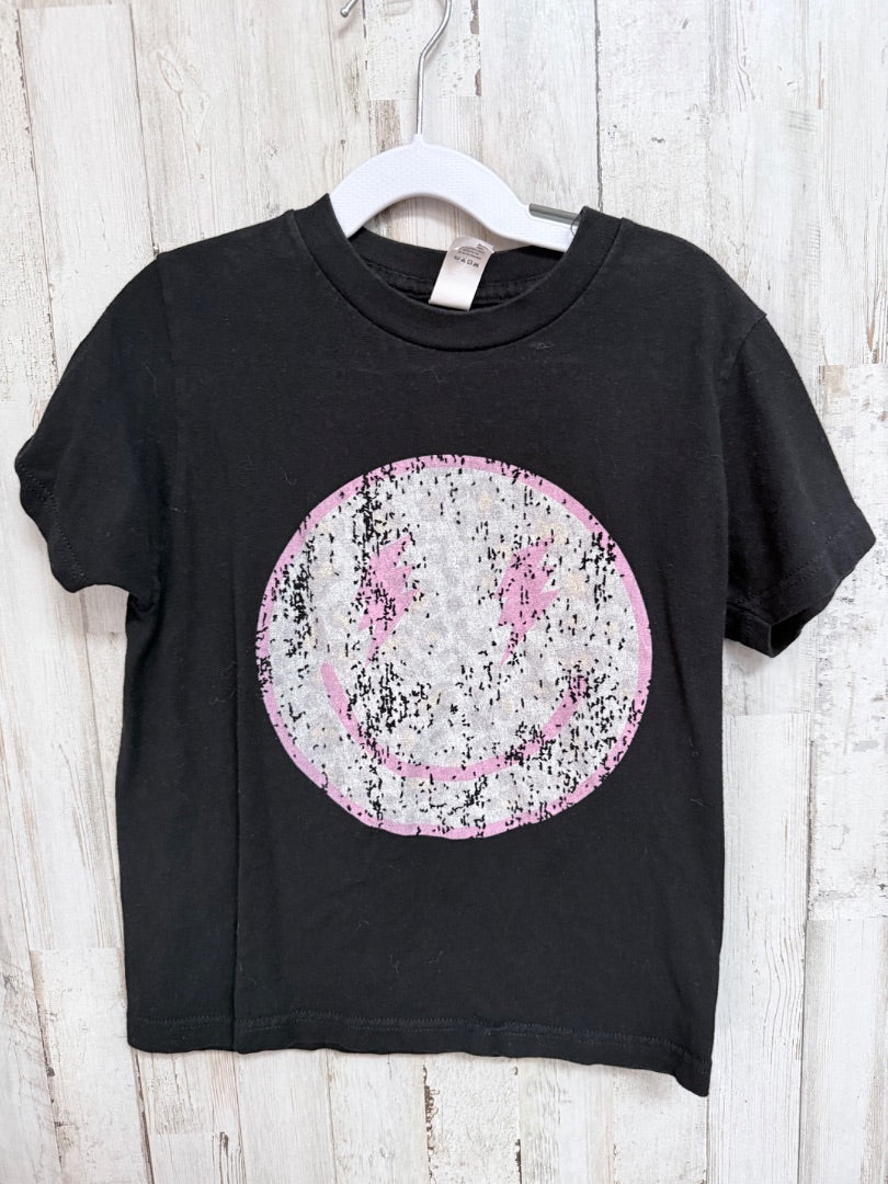 BLACK TULTEX SMILEY TEE, GIRLS 6/7